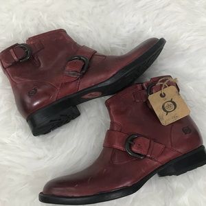 Born Raisa Booties Wine Color